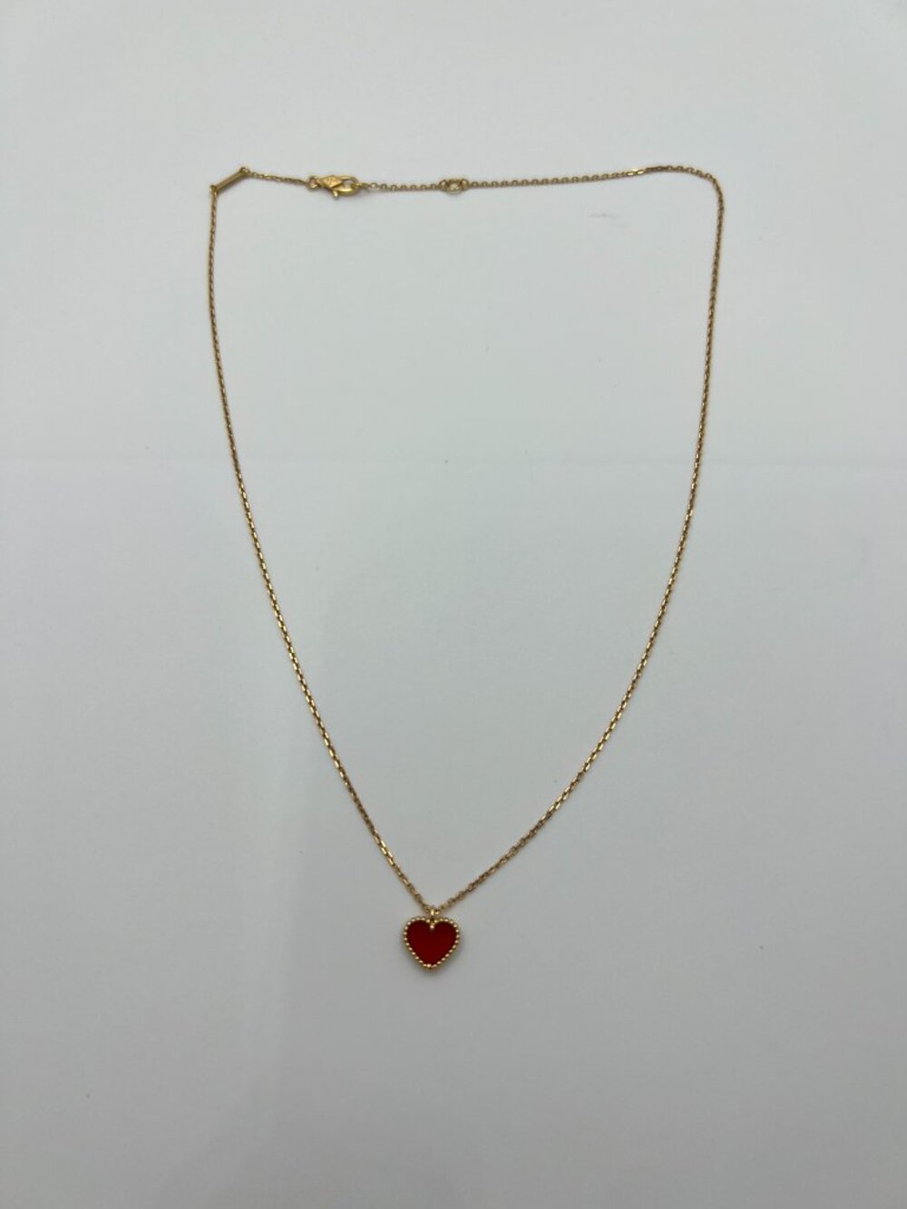 Authentic Van Cleef & Arpels Sweet Hearts Necklace Carnelian Rose Gold - Picture 4 of 12